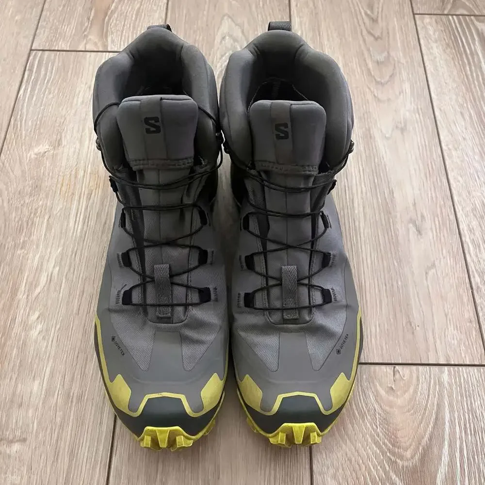 Salomon Cross Hike 2 Mid GTX Hiking Boots Gray Yellow Men's Size 10 US 44 EU